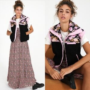 New!For Love and Lemons Sherpa Puffer Vest